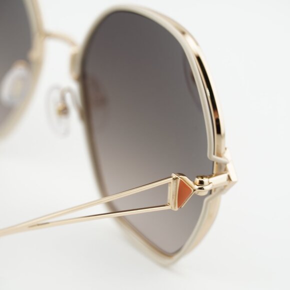 Missoni MIS 0075/S 0Y3R HA Sunglasses Gold/Ivory Geometric Frame, Brown Lenses main image 6